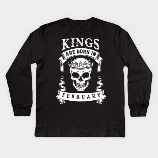 Kings Are Born In February Kids Long Sleeve T-Shirt